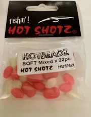 20 Mixed Soft Plastic Pink Green Lumo Fishing Beads For Snapper Glow Bead Rigs