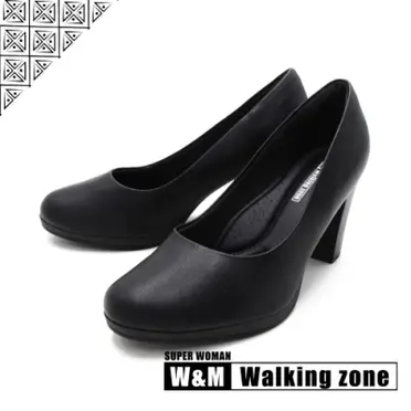 WALKING ZONE SUPER WOMAN系列 圓頭素面高跟鞋 女鞋- 咖