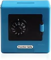 Cabinet Safes Rotating Password Cash Coins Saving Box Mini Bank Money Box Bank Safe Box Automatic Deposit Banknote Electronic Safe(Blue)