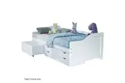 Kingston Slumber Wooden Single Sofa Bed Frame with Storage Drawers - White