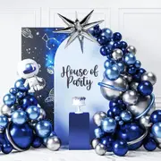 112Pcs Space Astronaut Balloon Arch Set Birthday Party Set Kids Galaxy Column Stars Balloon Party Decoration