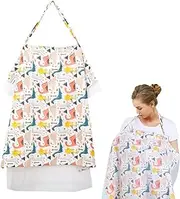 JYJLLM Cute Animal Print Nursing Cover for Mum - 360° Full Coverage Muslin Breastfeeding Scarf, Multi-Use Baby Stroller Canopy & Privacy Shield, Ultra-Soft Breathable Fabric with Adjustable Neck Strap
