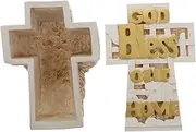 Zerodeko Cross Shaped Decoration Resin Craft Angel Jesus Resin Art Decorative Storage Box