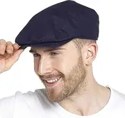 [Thingimijigs] Men's Lightweight Linen Blend Classic Flat Cap Summer Hat