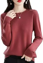 [Generic] Cashmere Sweater Women Knitted Sweaters Solid Merino Wool Turtleneck Pullover JumperWomen O-Neck Tops