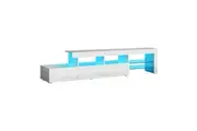 Oikiture TV Cabinet Entertainment Unit White 220cm