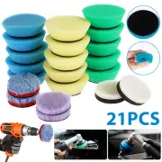 21Pcs Mini Car Polishing Pads for Drill Sponge Buffer Waxing Buffing Kit#
