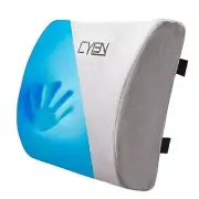 Gel Infused Memory Foam Back Cushion Lumbar Support Pillow for Office Grey