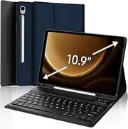 for Samsung Galaxy Tab S9 FE 10.9”/ S9 11 inch Case with Keyboard, Magnetic Detachable Wireless Bluetooth Keyboard, Smart Folio Cover Case, Thin & Light, Auto Sleep/Wake, Long Battery Life, DarkBlue