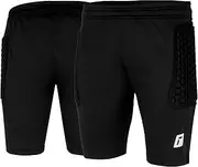 [Reusch] Boys Football Goalkeeper Shorts Padded for Children Goalkeeper Contest II Short Advance Junior Black/Silver