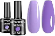 Senvenski Taro Purple Gel Nail Polish Kit - UV/LED Soak Off Nail Art Set with Nude Light Purple Mauve Lavender Lilac Colors | Manicure Gift Kit for Women Salon Home Use (CS2-021)