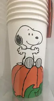 Peanuts~Snoopy/Pumpkin Halloween~16oz TO GO Travel Cups/Lids & Sleeves~NEW~12 Ct