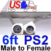 6ft PS2 6pin DIN Male~Female Extension Cable/Cord/Wire Mouse or Keyboard/KVM M/F