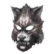 1 Pecies Wolf Mask Halloween Half Face Werewolf Mask Animal Masquerade Mask