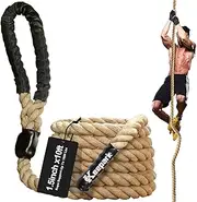 Keepark 10ft Gym Climbing Rope - 100% Natural Hemp Rope Climbing Rope1.5 Inch in Diameter No Mounting Bracket Included