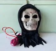 Halloween Dripping Bleeding Skull Skeleton Reaper Mask Costume Pump FUN WORLD