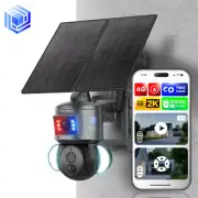 Security Camera 4G System Solar 2 Cams 2K 360 Human Tracking 24/7 Record Outdoor