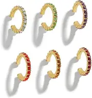 [Yardenfun] Fashion Earrings Clips 1 Set Alloy Rhinestone Ear Clips Non Piercing Stud Earrings for Women Gold