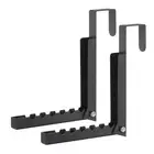 2pcs Over the Door Hooks Iron Foldable Over Door Drying Laundry Rack Hook, Black