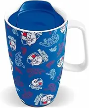 AFL Ceramic Travel Coffee Mug - Western Bulldogs - Drink Cup with Lid