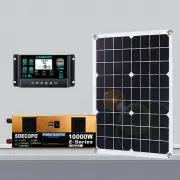 10000W Solar Kit 500W Panel 100A MPPT Controller DC Cable 12V/24V to 220V/110Vsq