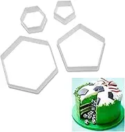 4 pcs Football Pattern Cookie Cutter,Soccer DIY Fondant Molds Cutters,Cake Decoration Mold (White)