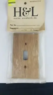 Teak Single Switch Light Switch Cover H & L Marine Works Part #691 NIOP