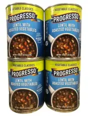 4 CANS Progresso Vegetable Classics Lentil with Roasted Vegetables Soup 19 oz...
