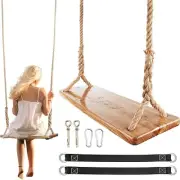 Wooden Tree Swing 500lbs Load Capacity Wooden Swing for Adults Kids