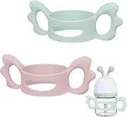 Pack of 2 Baby Bottle Handles, Baby Bottle Handles, Silicone Bottle Handle, Handle Holder for Avent, Wide Neck, PP Glass, Baby Bottles, Baby Bottles, Accessories, Outer Diameter Over 6 cm for Bottle