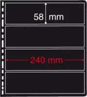 Four strip - Prinz System double sided extra wide stock pages per 5