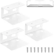 qiwuhai Pack of 3 Laptop Underdesk Brackets, Laptop Shelf Holder Stand, Under Desk Laptop Holder for Notebook Laptop Holder Desk, for Devices up to 35 mm, with Screws (White)