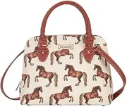 Ladies Tapestry Top Handle Handbag Shoulder Bag with Garden Flower by Signare