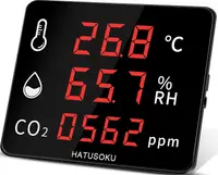 在飛比找樂天市場購物網優惠-HATUSOKU 【日本代購】大屏幕CO2二氧化碳濃度計 N