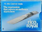 Rico Royal Alto Clarinet Reeds, Box of 10 Strength 4