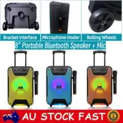 Portable Party Speaker Wireless Subwoofer Bluetooth LED Lights Speaker with Mic