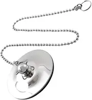 Cabilock Bath Drainer Plug Bath Tub Plug Sink Drain Stopper Bath Plug Cover Bath Tub Drain Plug Sink Plug with Chain Hair Stopper for Tub Water Eraser Leather Stainless Steel