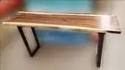 Unique Pure Walnut Wood & Raw Edge Solid Hallway Console Table 160x40cm