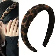French Leopard Print Headbands for Women Girls Vintage Hair Accessories for Braids Thin Hair Bands for Thick Hair Non Slip Headbands for Girls Women Y2k Leopard Headpiece Headband Costume Hairband