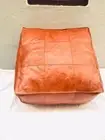 30'' Leather Ottoman Moroccan Unstuffe Footstool Pouffe Handmade Relaxing