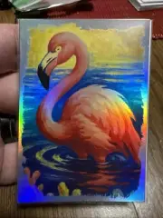 Flamingo Custom Holographic Refractor Art Trading Card One Of One 1/1