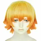 Anogol Wig Cap+Short Yellow Gradient Orange Wig for Men Comic Synthetic Wig