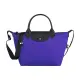 【LONGCHAMP】LONGCHAMP Le Pliage Energy銀釦LOGO再生帆布拉鍊手提/斜背包(鈷藍)