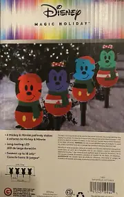 NEW Disney Mickey & Minnie LED Pathway Stakes Lights Multicolor Magic Holiday