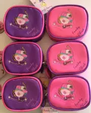 FUNKY CHIC Money Purses (6) Gift or Party Favour 10 x 9 mm Zipped Swing Tag NEW