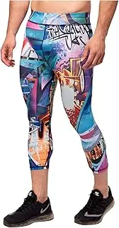 [Kapow Meggings] Men's Performance 3/4 Leggings Sports Compression with Pockets