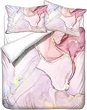 Nordic Simple Light Pink Single Double Duvet Cover Set Girl Abstract Art Pattern Bed Linen Twin Queen Quilt Cover Pillowcase(1,AU King 210x245cm)