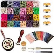 Wax Seal Stamp kit, Wax Seal Stamp kit, Sealing Wax Comes with Heater, Sealing Wax Warmer, Wax Seal Metallic Pen, Envelope, Candles, Wax Seal Stamp Kit for Gift and Craft (Multicolor)