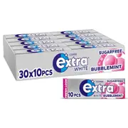 Wrigleys Extra White Chewing Gum Bubblemint 10 Pieces X 30 Pack