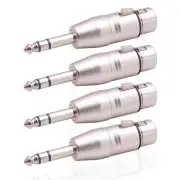 4 Pack XLR Female to 1/4" TRS Adapter, Balanced Female XLR to Quarter Inch 6.35M